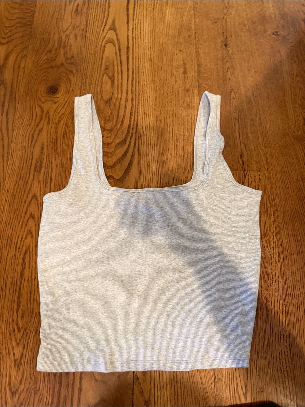 Abercrombie & Fitch Light Gray Ribbed Crop Tank